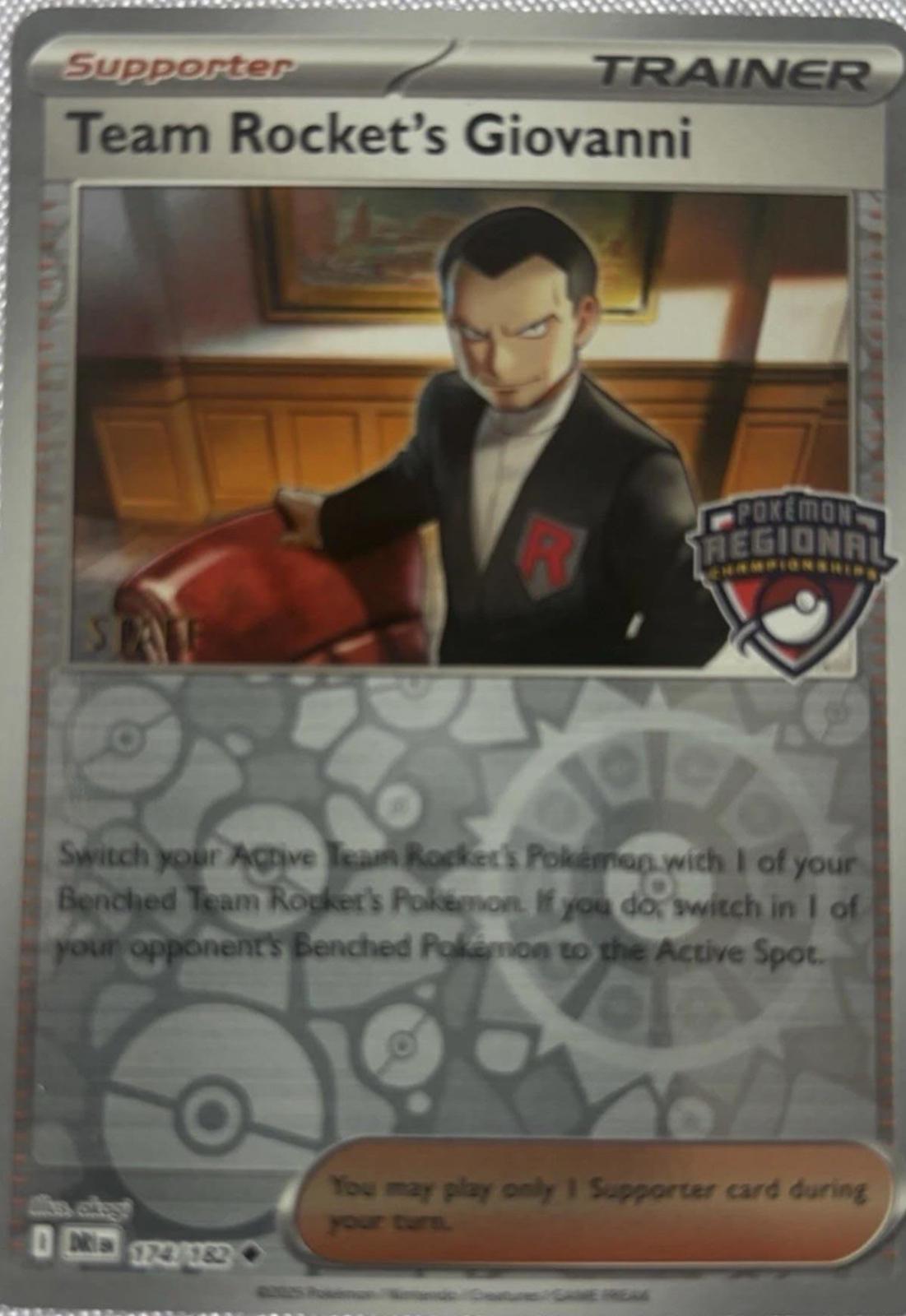 Destined Rivals Team Rocket's Giovanni [Regional-Staff] Pokémon card